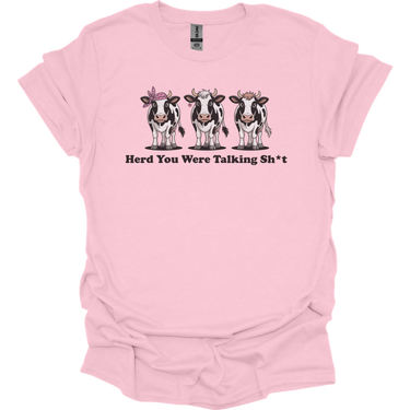 Herd You Were Talking Cows - Light Pink